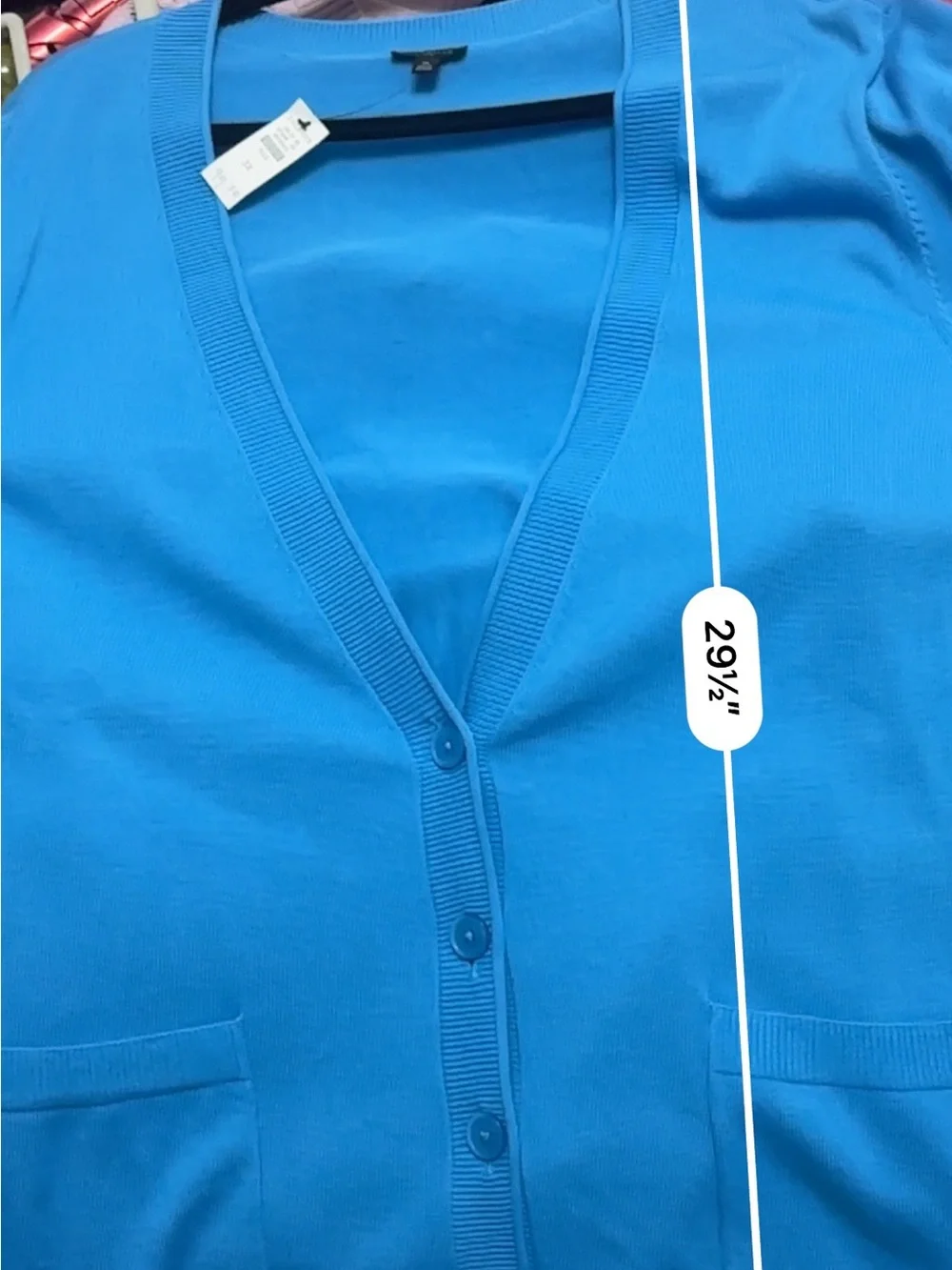 Talbots Bright Blue V-Neck Button Cardigan